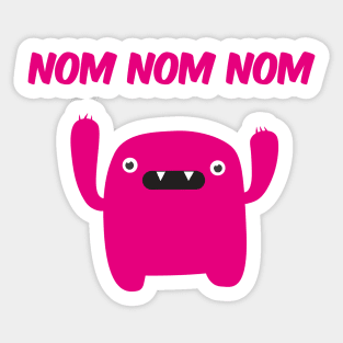Funny & Cute Om nom nom nom - Monster Sticker